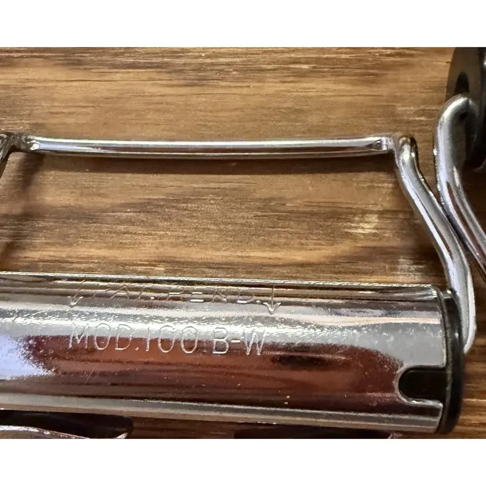 1961-64 Ford Seat Belt Retractors Pair MOD 100 B-W OEM Vintage Chrome-